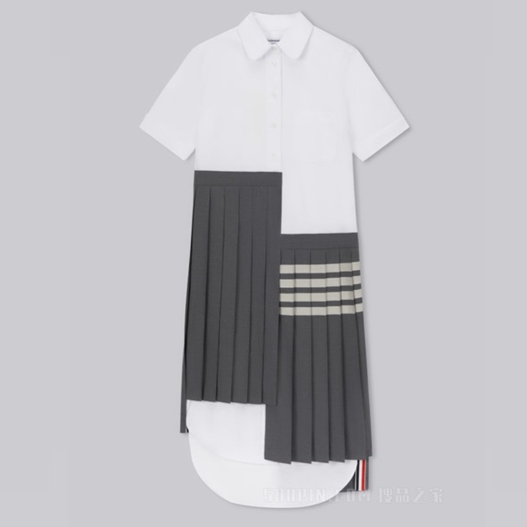 Thom Browne Dresses & Skirts - Thom Browne asymmetrical 4 bar pleated dress